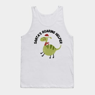 Santa's Roaring Helper. Christmas, Dino Tank Top